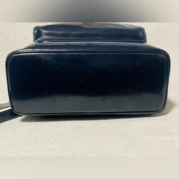 Gucci Bamboo Vintage Blue Patent Leather Sling Bag - Picture 11 of 14